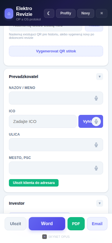 Smart Revizie - ICO vyhladavanie