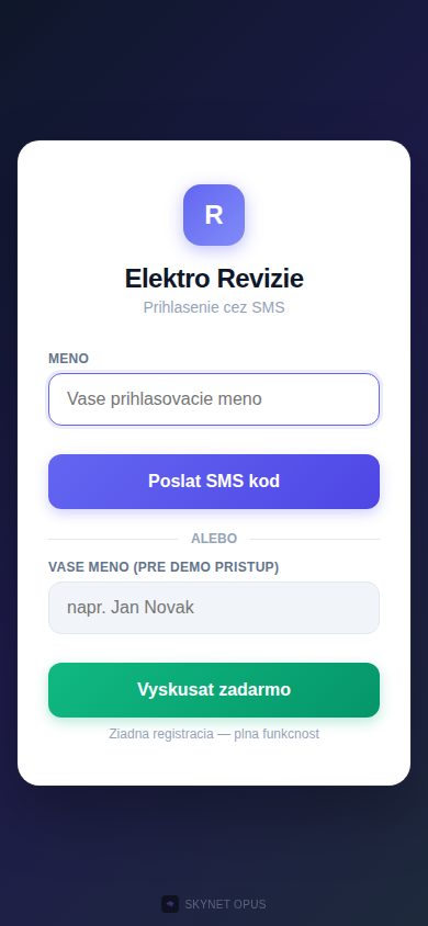 Smart Revizie - prihlasenie